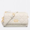 Dior Caro Pouch In White Cannage Calfskin 525