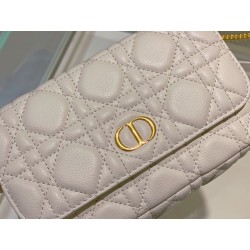 Dior Caro Pouch In White Cannage Calfskin 525