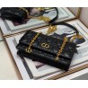 Dior Caro Chain Pouch In Black Cannage Calfskin 559