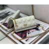 Dior Caro Chain Pouch In White Cannage Calfskin 589