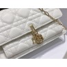 Dior Lady Dior Chain Pouch In White Cannage Lambskin 675