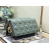 Dior Lady Dior Clutch With Chain In Grey Patent Leather 404