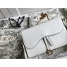 Dior Saddle Pouch In White Grained Calskin  462