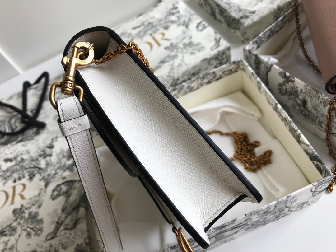 Dior Saddle Pouch In White Grained Calskin  462