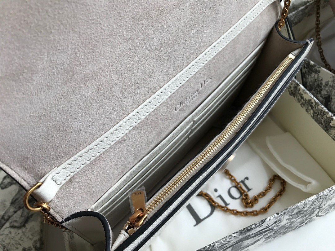 Dior Saddle Pouch In White Grained Calskin  462