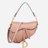 Dior Saddle Bag with Strap in Blush Grained Calfskin 498