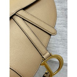 Dior Saddle Bag with Strap in Sand Grained Calfskin 537