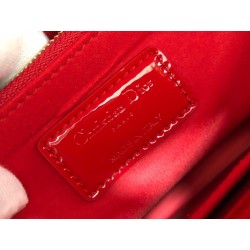 Dior Large Lady Dior Bag In Red Patent Cannage Calfskin 599