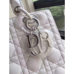 Dior Medium Lady Dior Bag In White Lambskin 713