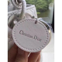 Dior Medium Lady Dior Bag In White Lambskin 713