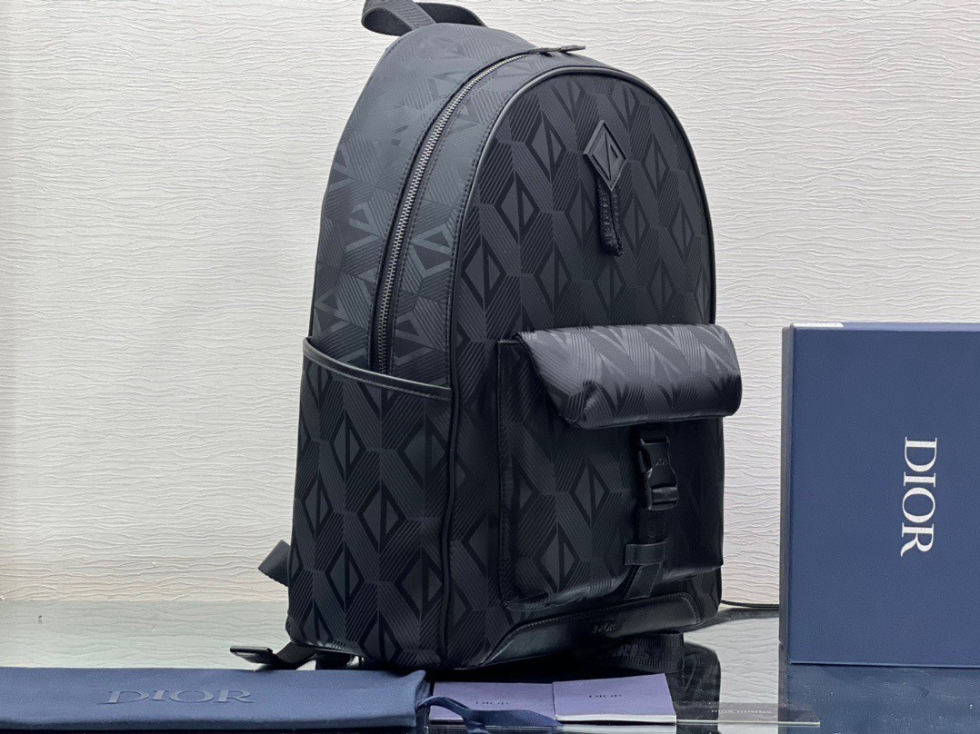 Dior Explorer Backpack In Black CD Diamond Mirage Ski Capsule Nylon 772