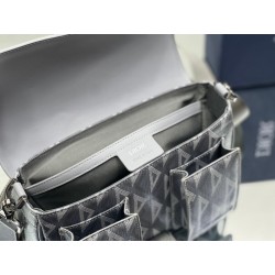 Dior Hit the Road Messenger Bag In Gray CD Diamond Canvas 813