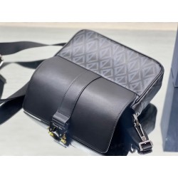 Dior Hit the Road Messenger Bag In Black CD Diamond Canvas 852