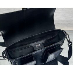 Dior Hit the Road Messenger Bag In Black CD Diamond Canvas 852