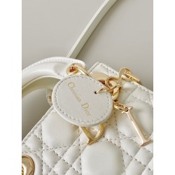 Dior Lady Dior Micro Bag In White Cannage Lambskin 995