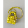 Dior Lady Dior Micro Bag In Yellow Cannage Lambskin 058