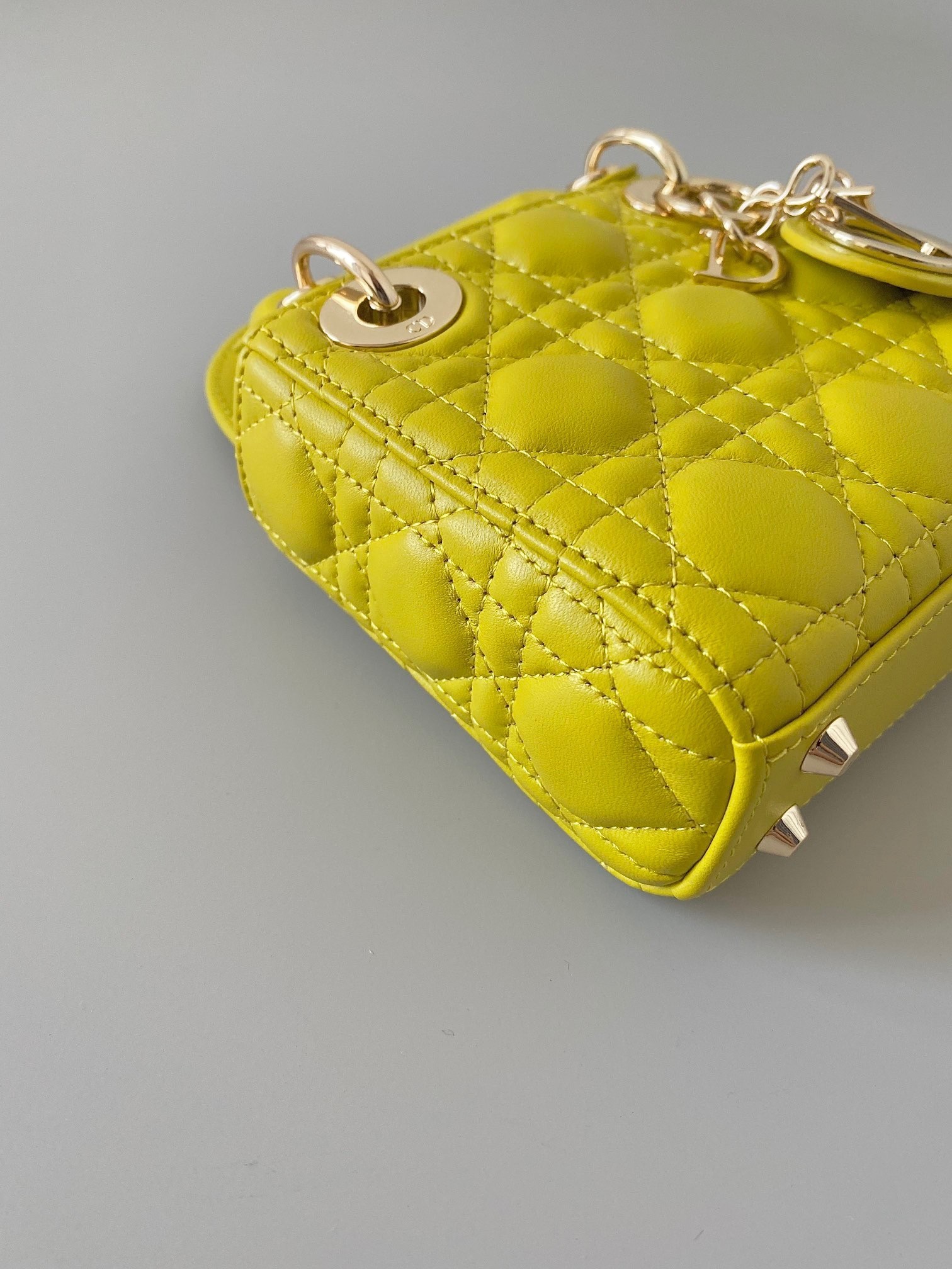 Dior Lady Dior Micro Bag In Yellow Cannage Lambskin 058