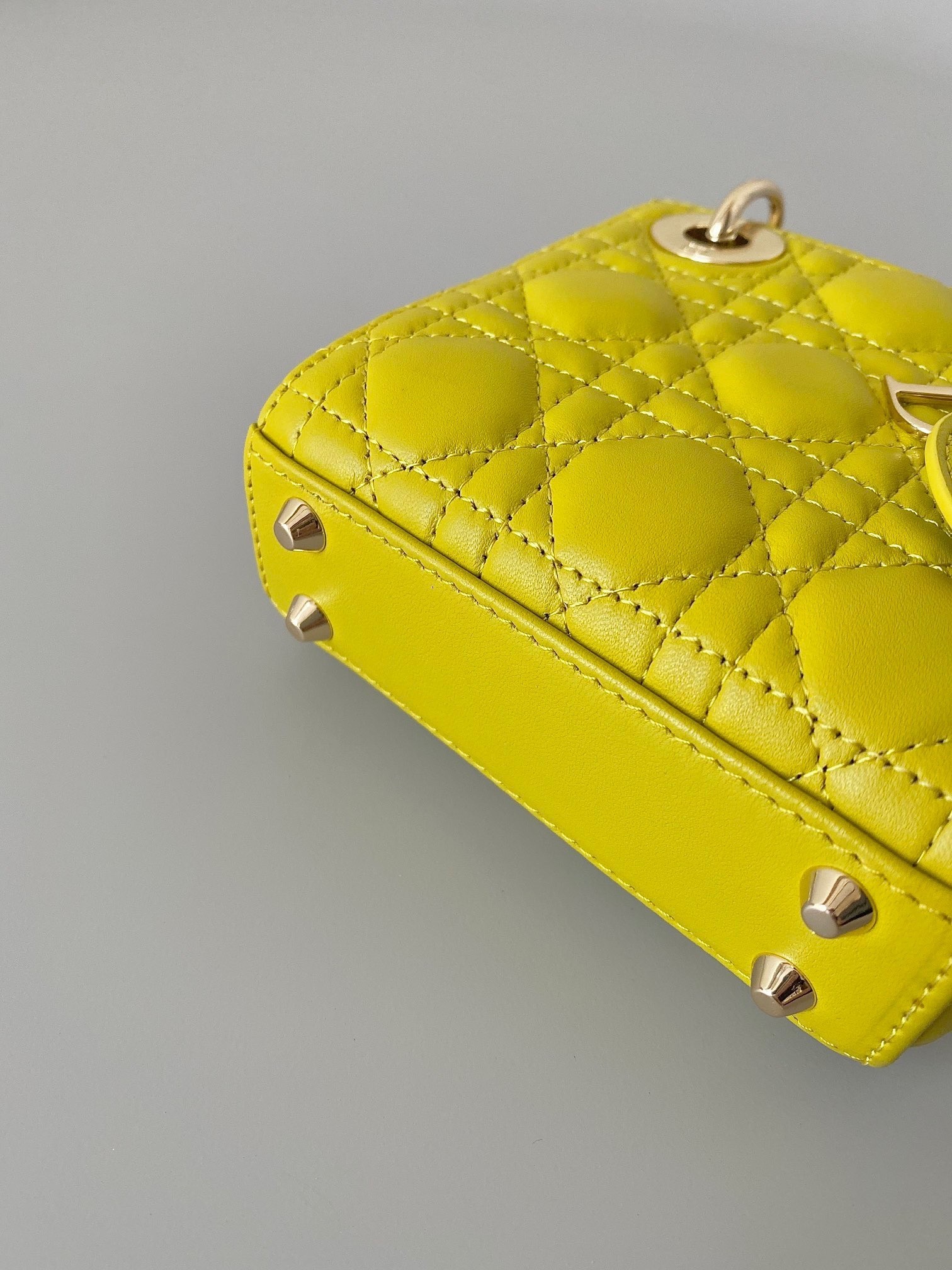 Dior Lady Dior Micro Bag In Yellow Cannage Lambskin 058