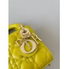 Dior Lady Dior Micro Bag In Yellow Cannage Lambskin 058