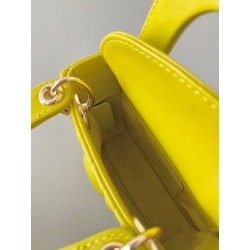 Dior Lady Dior Micro Bag In Yellow Cannage Lambskin 058