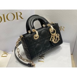 Dior Lady D-Joy Micro Bag In Black Cannage Lambskin 137