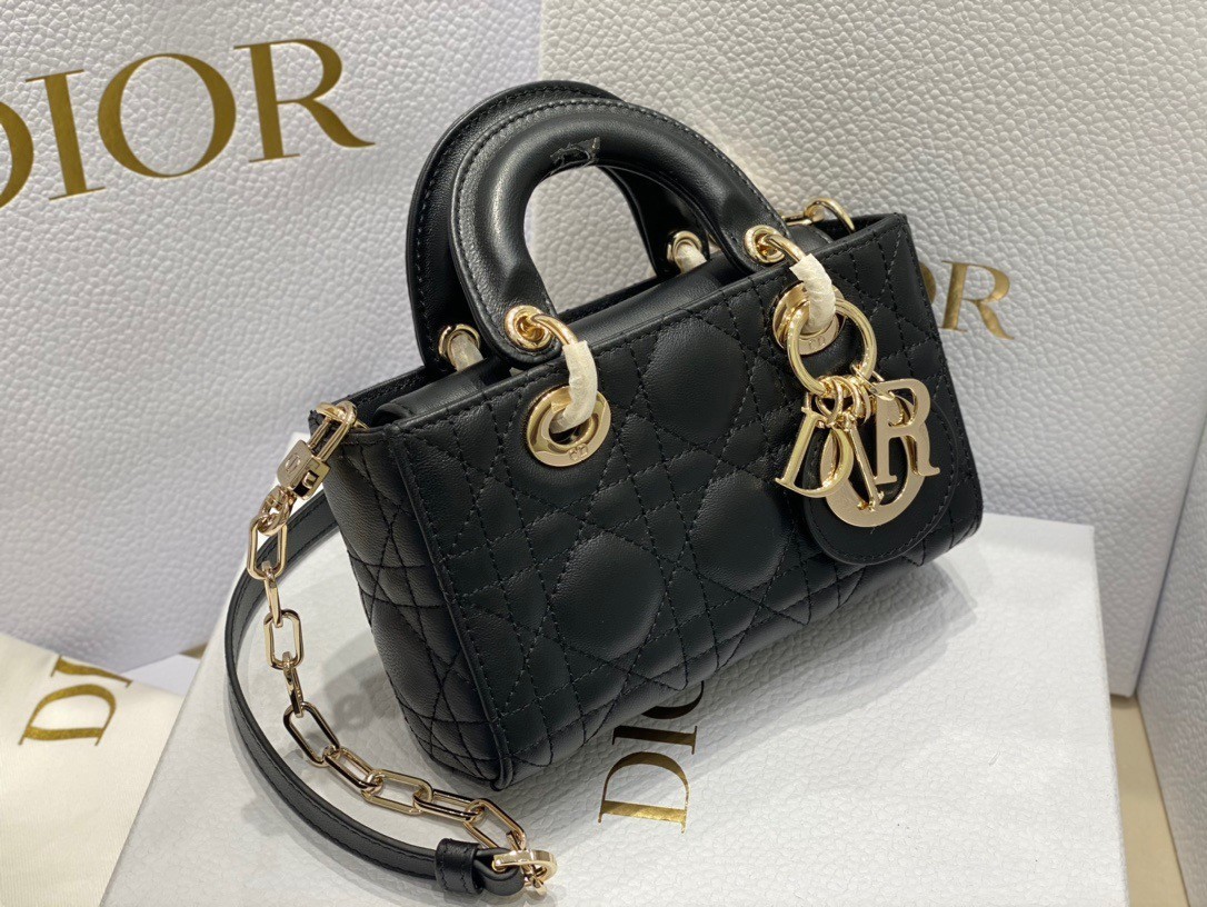 Dior Lady D-Joy Micro Bag In Black Cannage Lambskin 137