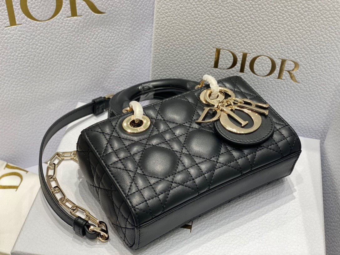 Dior Lady D-Joy Micro Bag In Black Cannage Lambskin 137