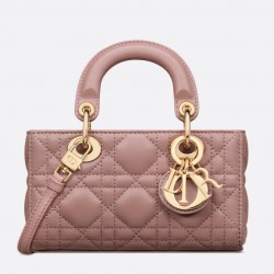 Dior Lady D-Joy Micro Bag In Peony Pink Cannage Lambskin 172