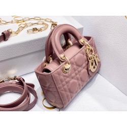 Dior Lady D-Joy Micro Bag In Peony Pink Cannage Lambskin 172