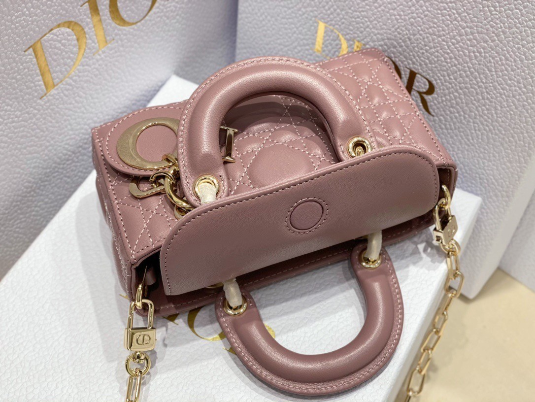 Dior Lady D-Joy Micro Bag In Peony Pink Cannage Lambskin 172