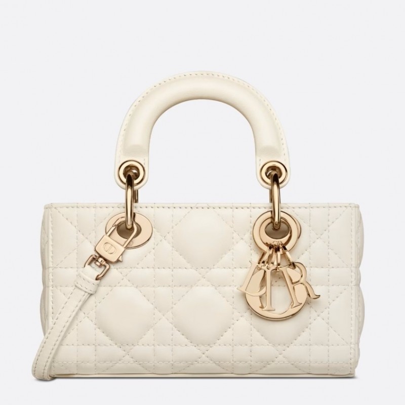 Dior Lady D-Joy Micro Bag In White Cannage Lambskin 211