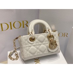 Dior Lady D-Joy Micro Bag In White Cannage Lambskin 211