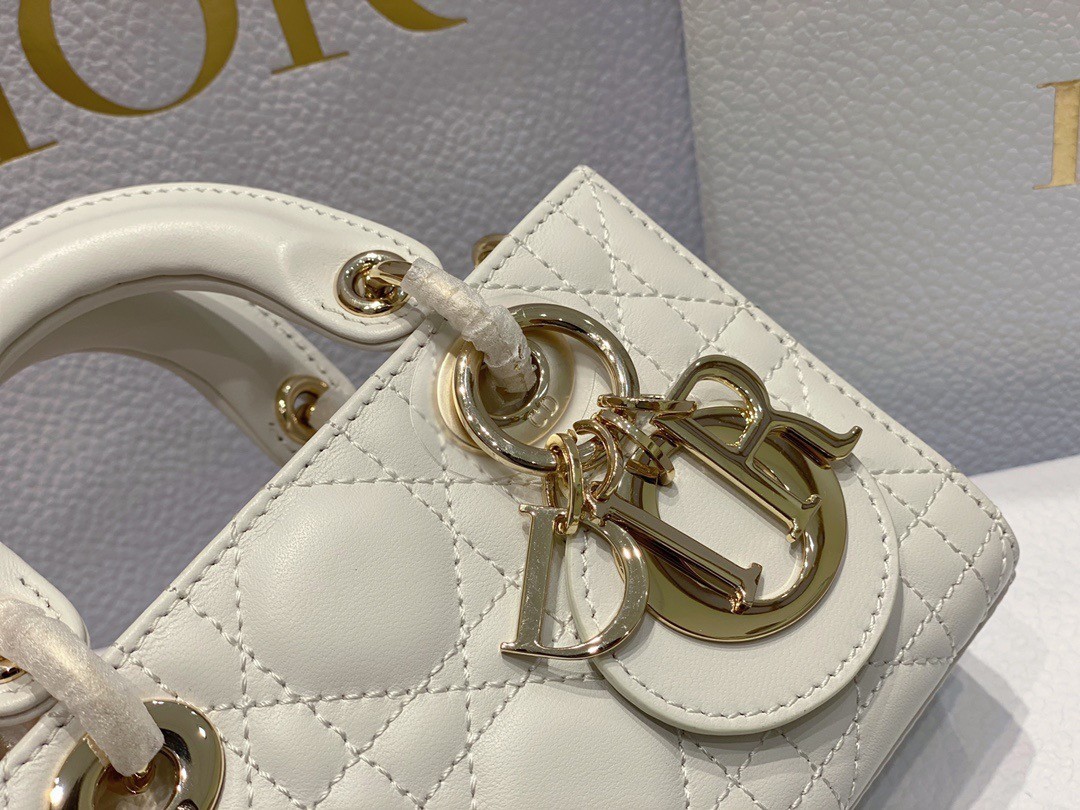 Dior Lady D-Joy Micro Bag In White Cannage Lambskin 211