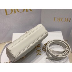 Dior Lady D-Joy Micro Bag In White Cannage Lambskin 211