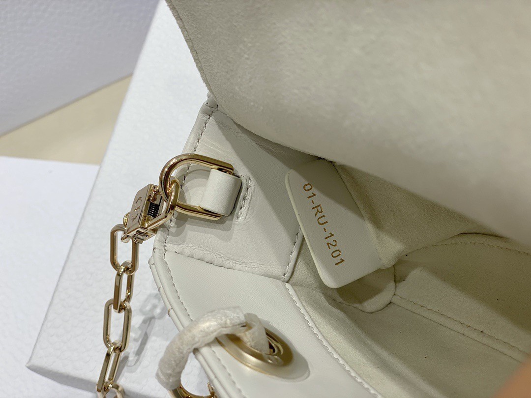 Dior Lady D-Joy Micro Bag In White Cannage Lambskin 211