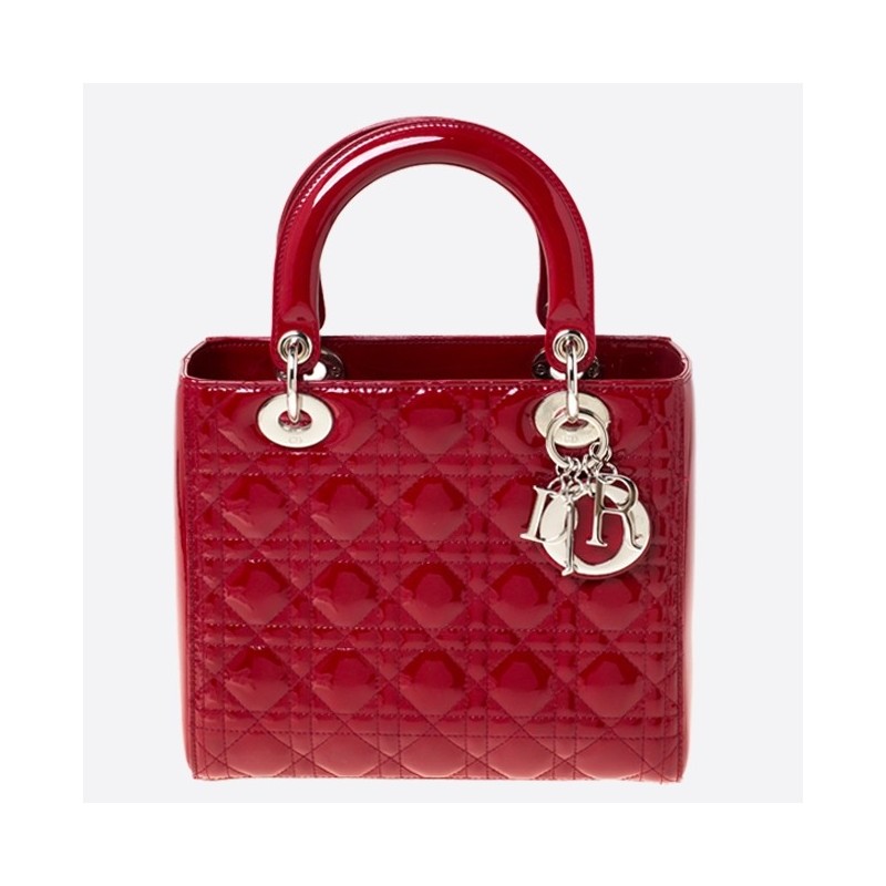 Dior Medium Lady Dior Bag In Red Patent Leather 149