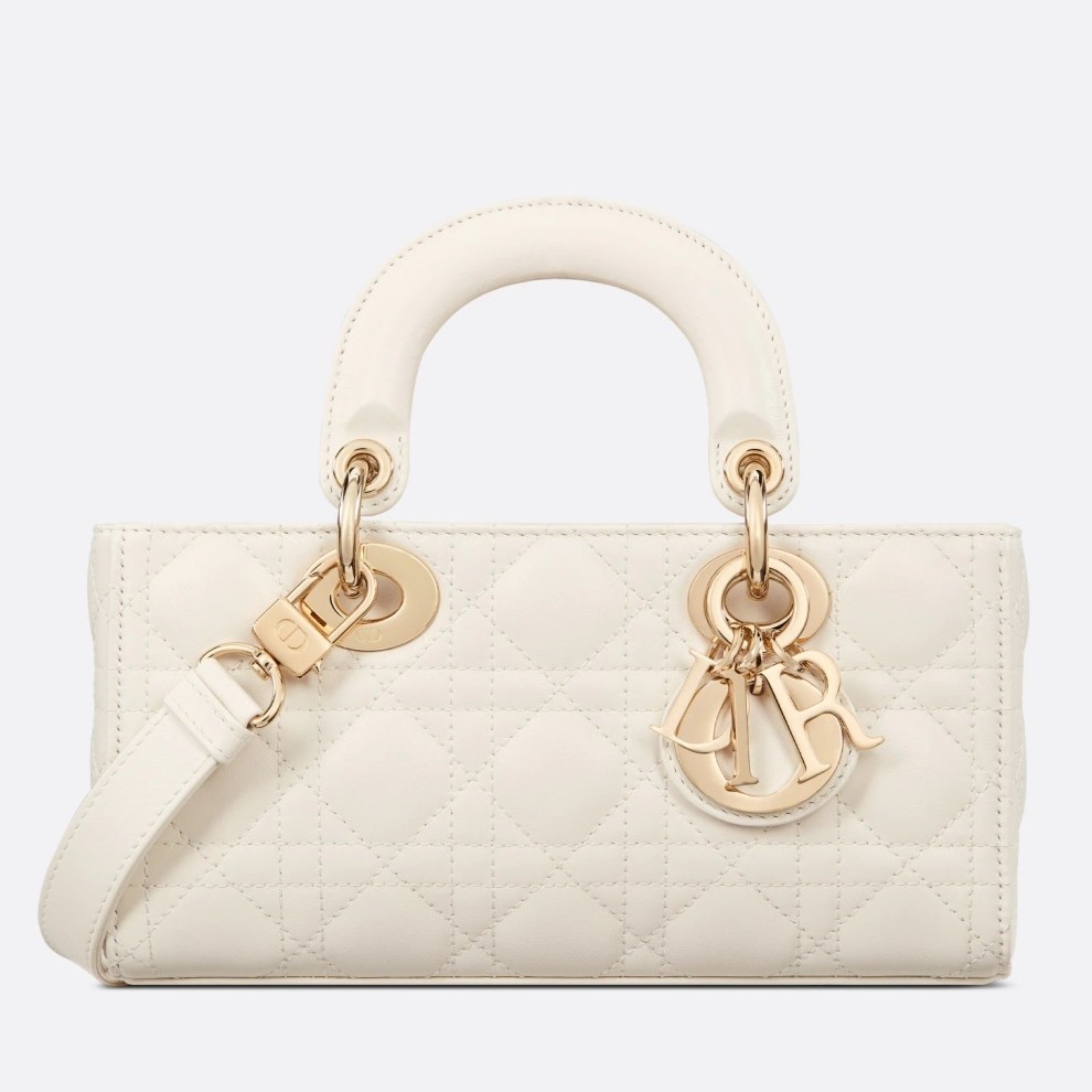 Dior Lady D-Joy Small Bag In White Cannage Lambskin 353