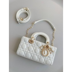 Dior Lady D-Joy Small Bag In White Cannage Lambskin 353