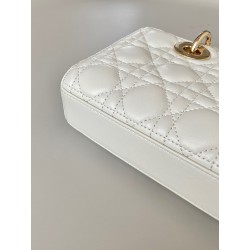 Dior Lady D-Joy Small Bag In White Cannage Lambskin 353