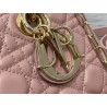 Dior Lady D-Joy Medium Bag In Peony Pink Cannage Lambskin 388