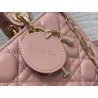 Dior Lady D-Joy Medium Bag In Peony Pink Cannage Lambskin 388