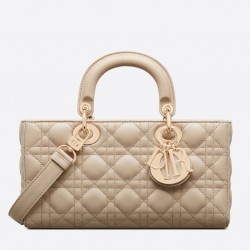 Dior Lady D-Joy Medium Bag In Sand Cannage Lambskin 648