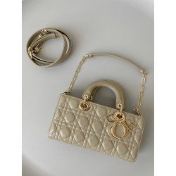 Dior Lady D-Joy Medium Bag In Sand Cannage Lambskin 648