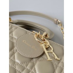 Dior Lady D-Joy Medium Bag In Sand Cannage Lambskin 648