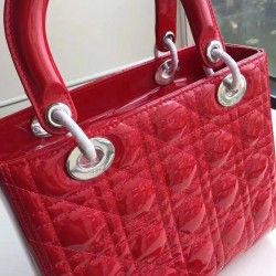 Dior Medium Lady Dior Bag In Red Patent Leather 149