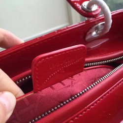 Dior Medium Lady Dior Bag In Red Patent Leather 149