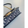 Dior 30 Montaigne East-West Bag with Chain in Blue Oblique Jacquard 527