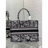 Dior Medium Book Tote Bag In Black Plan de Paris Embroidery  684