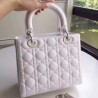 Dior Medium Lady Dior Bag In White Patent Leather 166