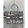 Dior Medium Book Tote Bag In White Plan de Paris Embroidery  720